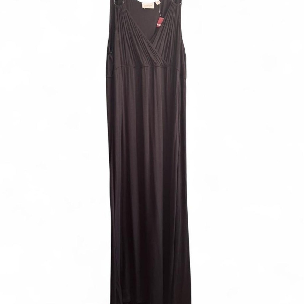 Y2K Deadstock Black Maxi Dress Women's Plus Size 22/24 Avenue Empire Waist Boho